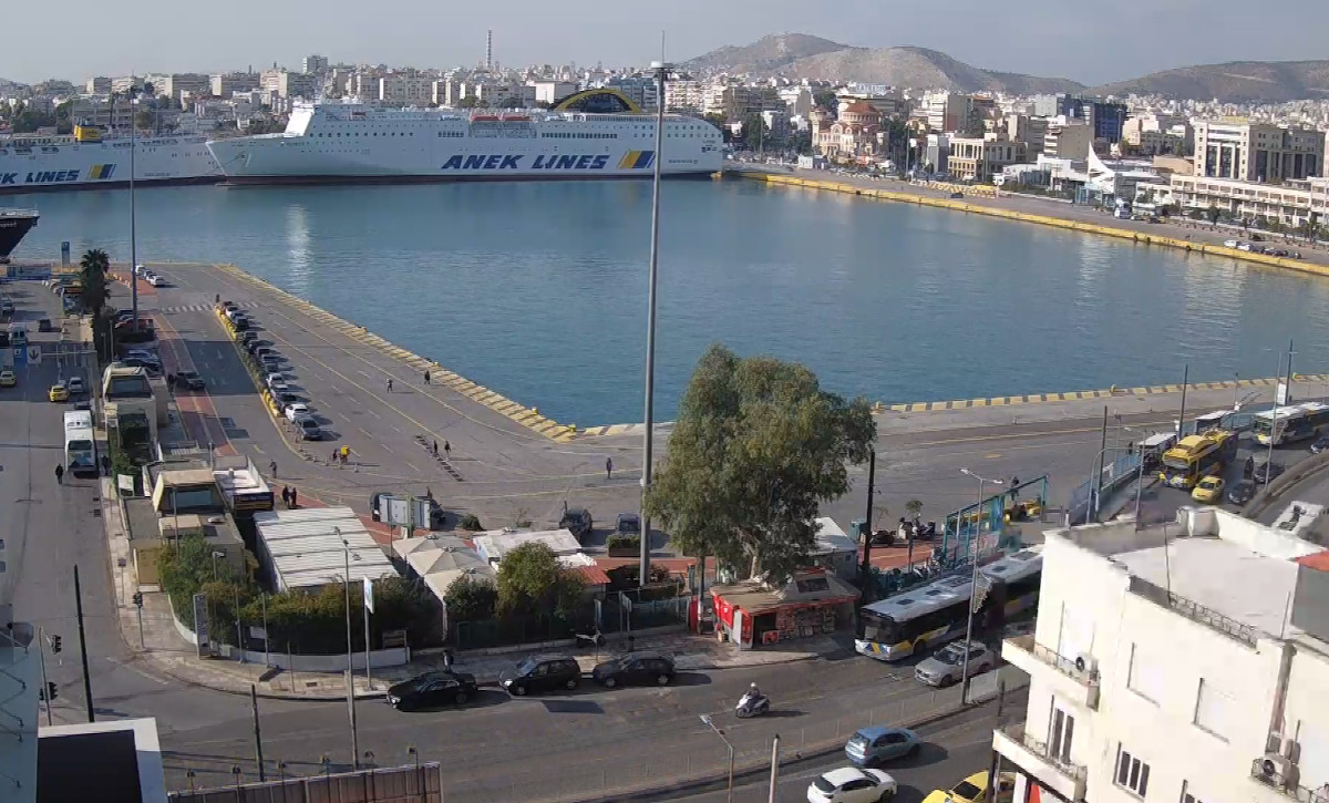 Picture from port of Piraeus online camera in ,
