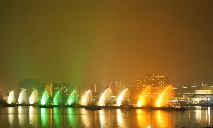 Lake Biwa and Flower Fountain, Otsu